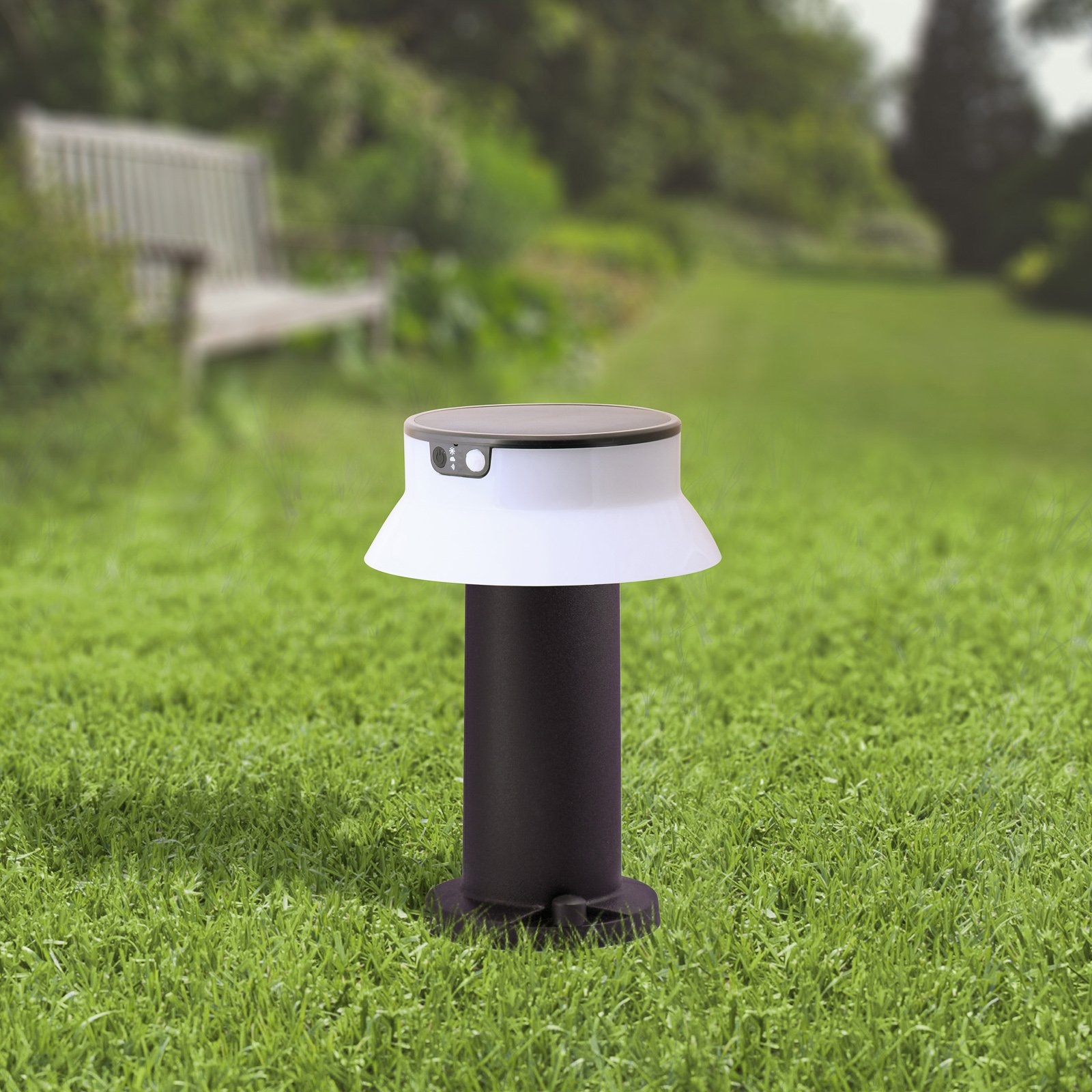 Lampe solaire LED Felice noire CCT hauteur 33 cm