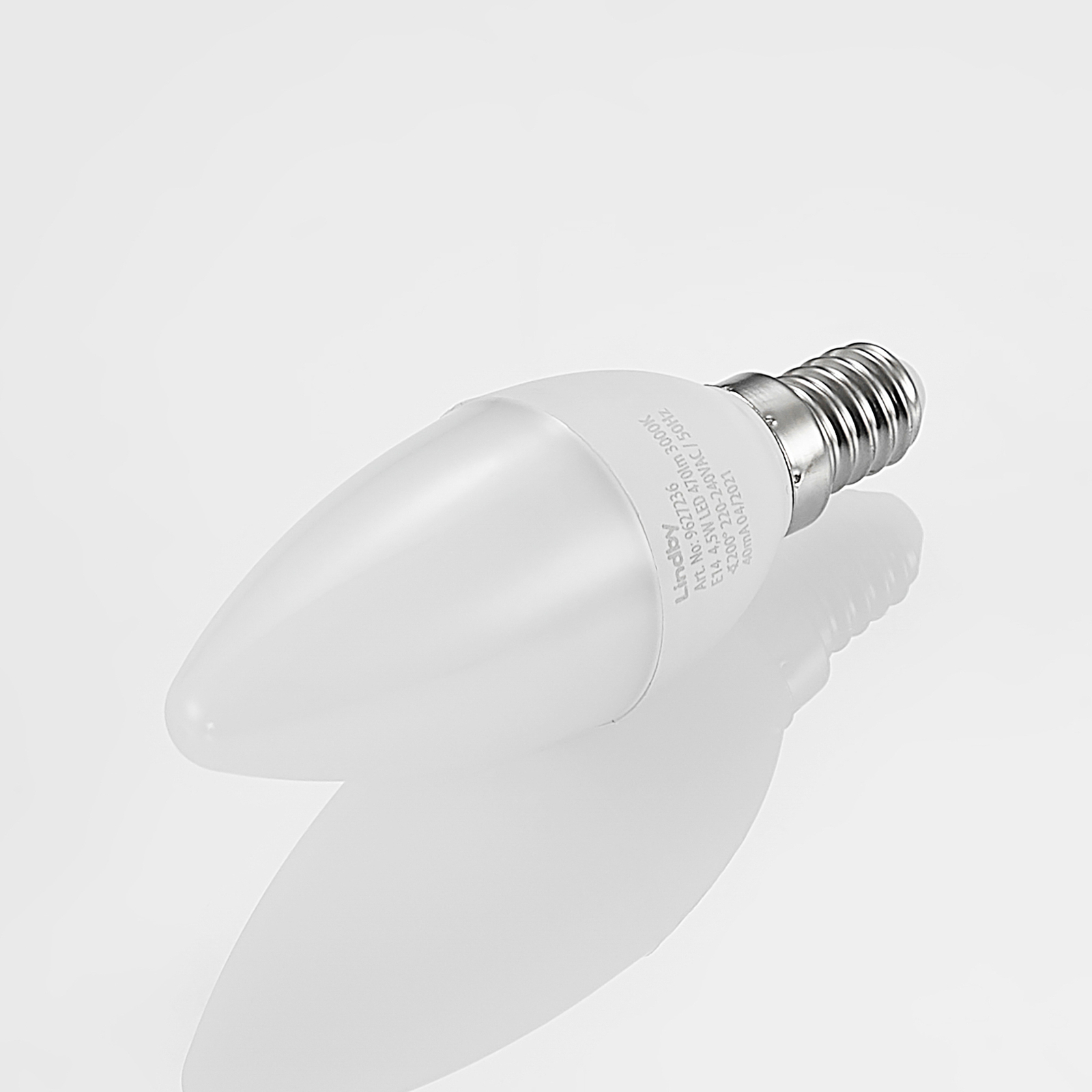 Lindby LED-Kerzenlampe, E14, C35, 4,5W, opal, 3000K, 3er-Set