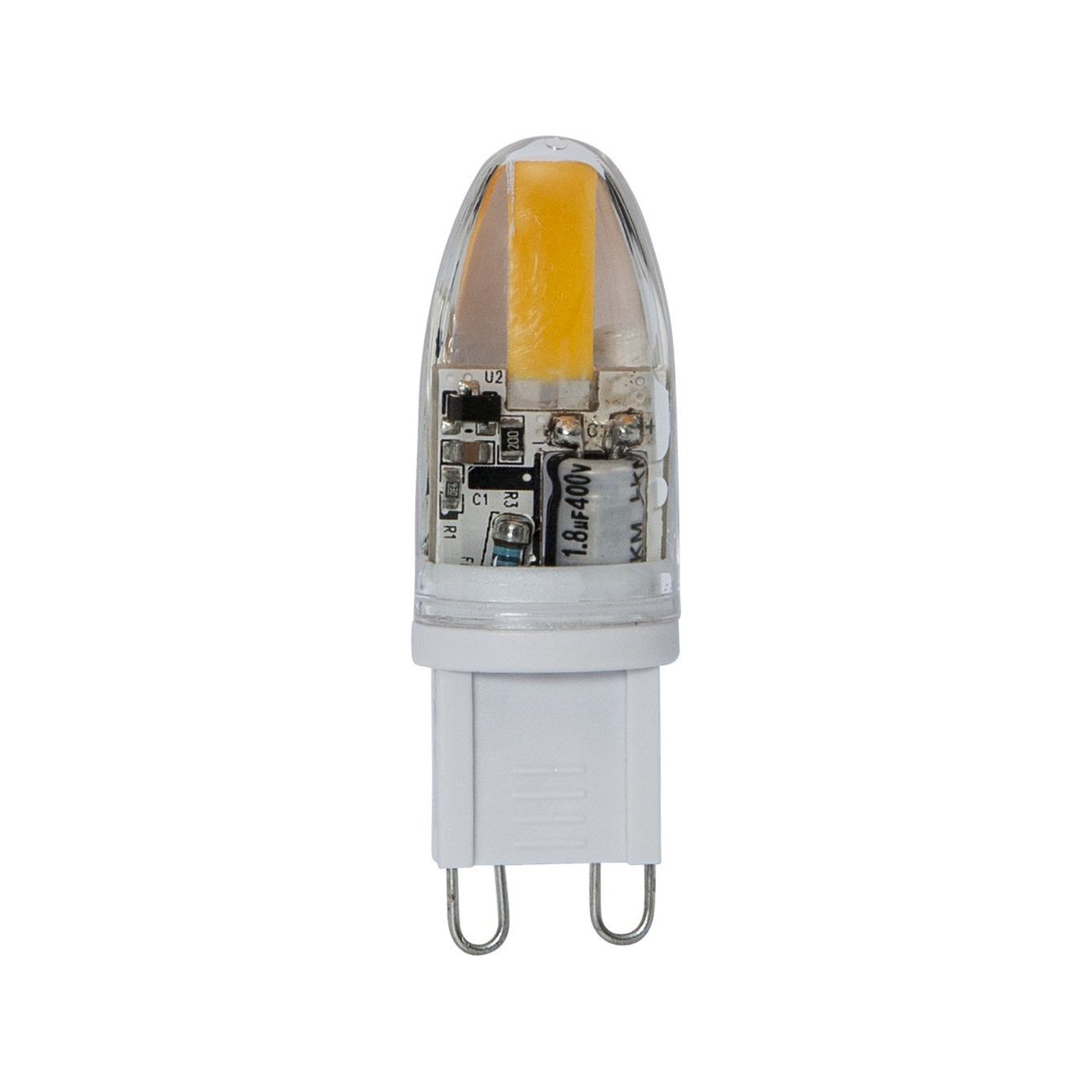 LED-Stiftlampe, G9, 1,8 W, klar, 2.800 K, dimmbar, 200 lm