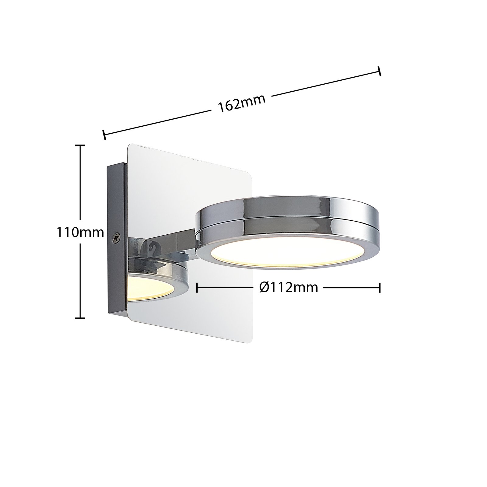 Lindby Wandleuchte Skrolla, 1-flammig, 11 cm hoch, CCT, IP44