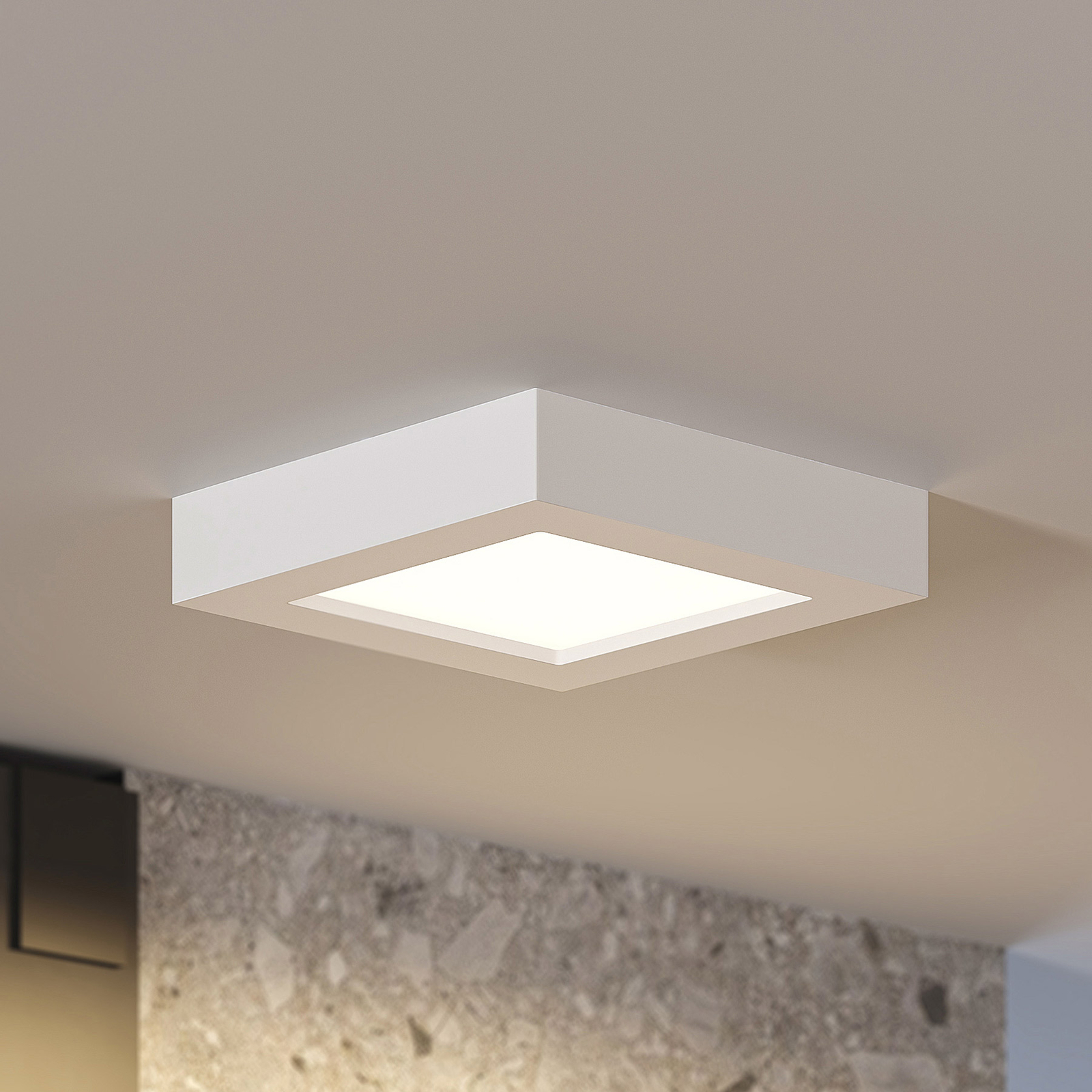 Prios Plafonnier LED Alette, blanc, 17,2 cm, intensité variable