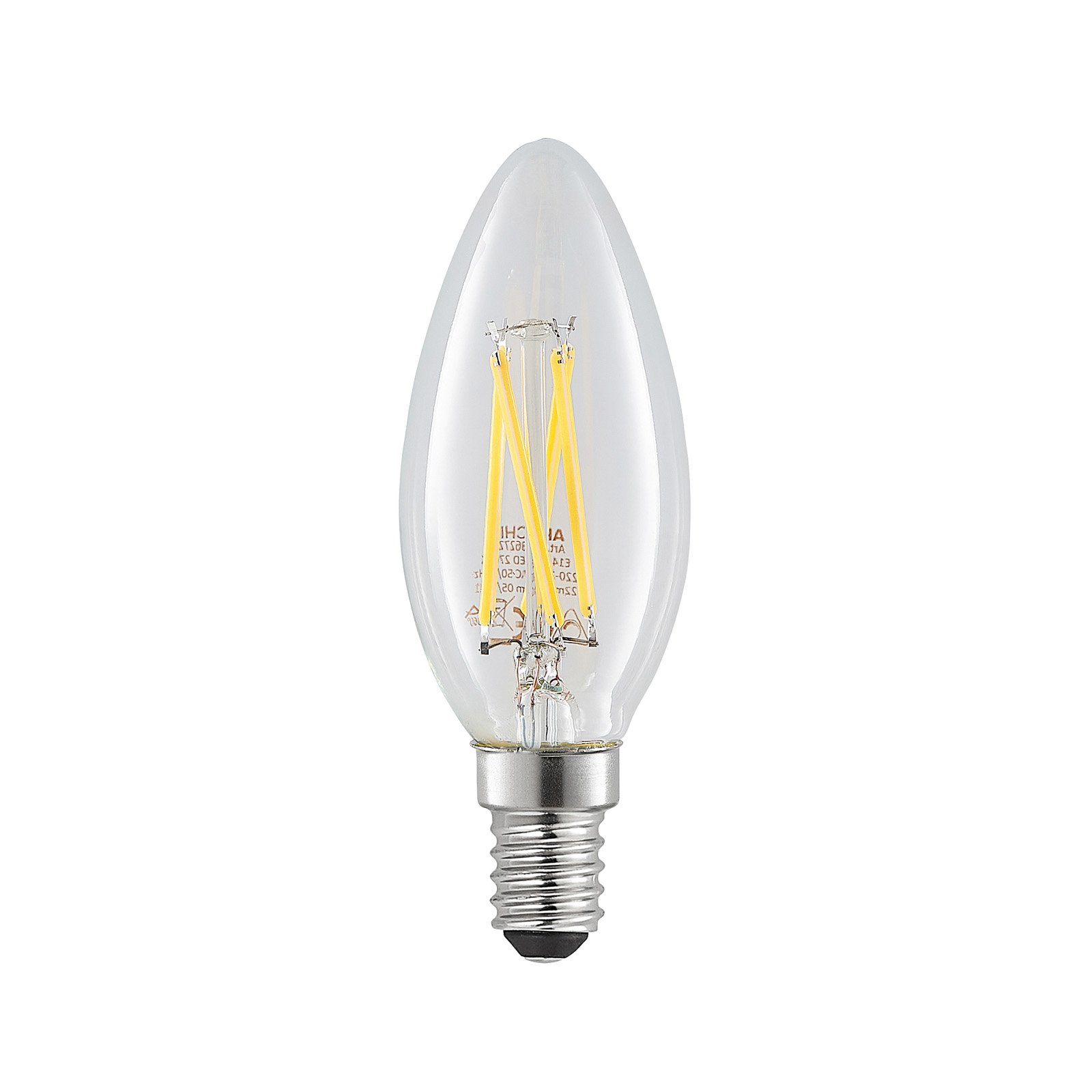 Arcchio Bec LED, filament, lumânare, E14, 4W, transparent