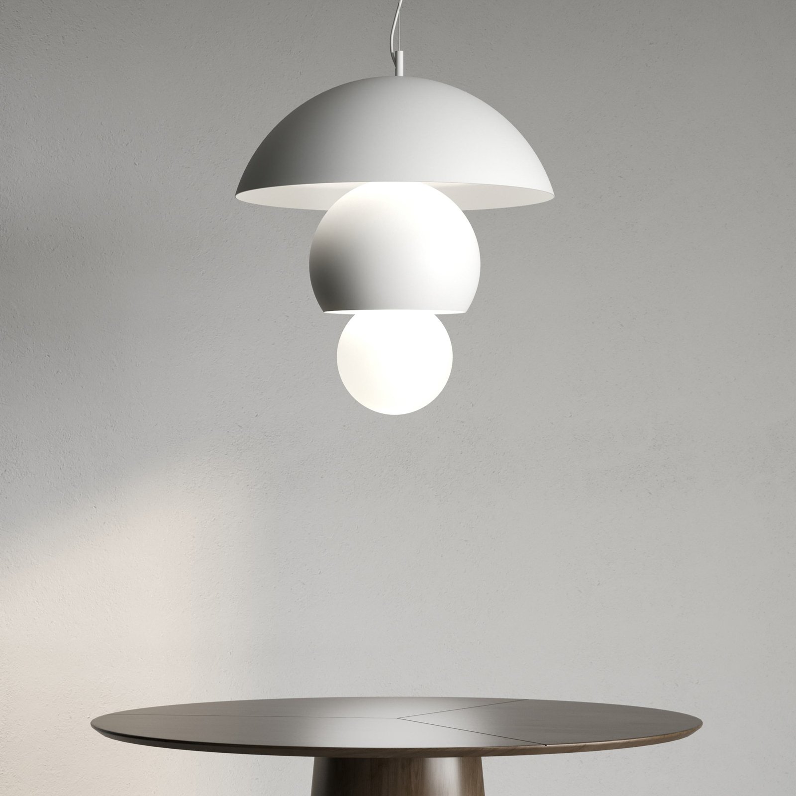 Karman Hängeleuchte Triluna, 57 x 62 cm, weiß, Aluminium