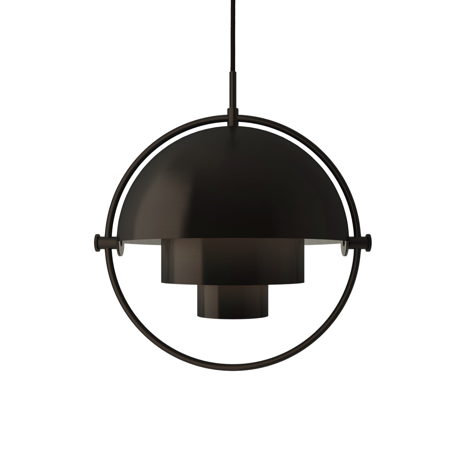 GUBI rippvalgusti Multi-Lite, Ø 36 cm, must/must