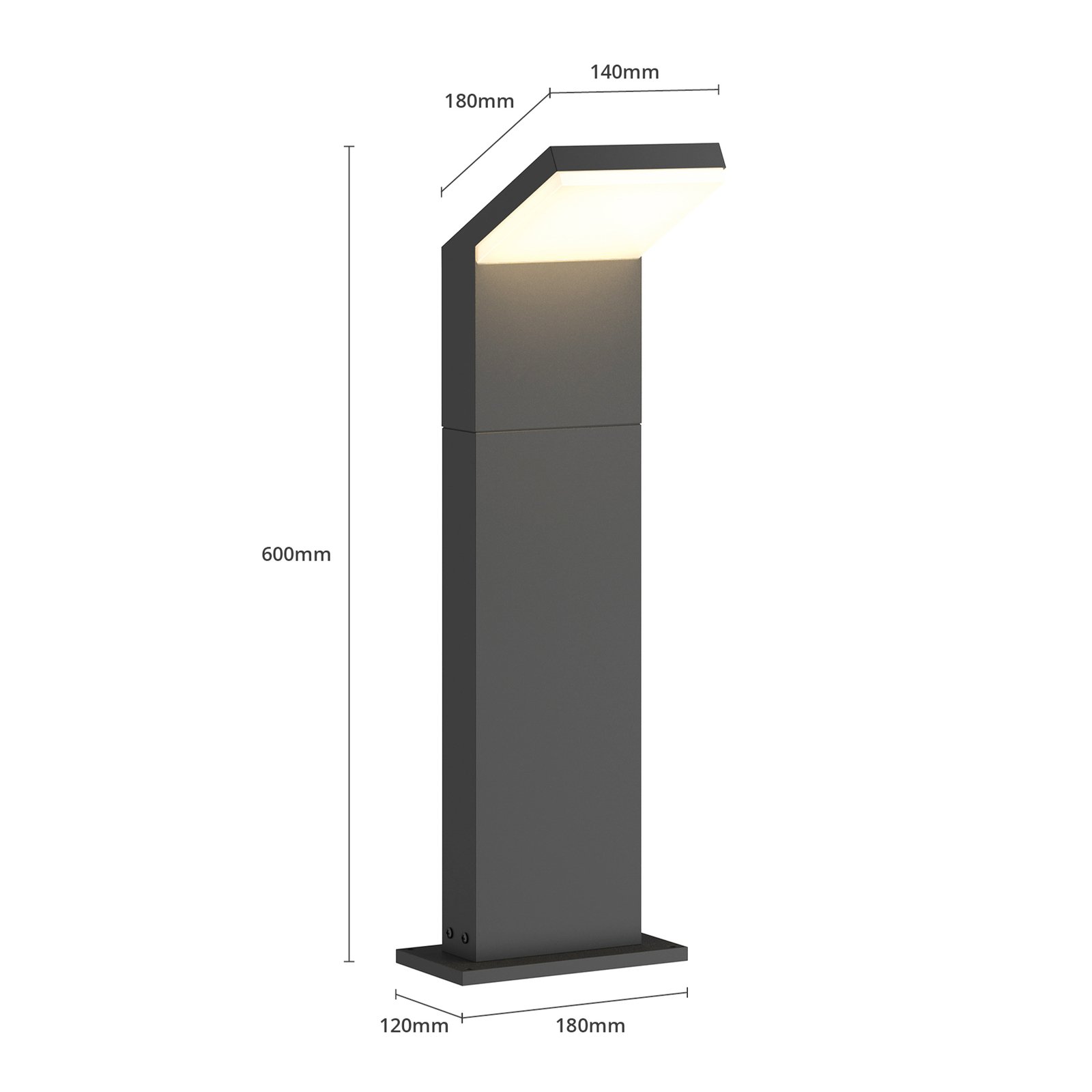 Arcchio LED svetilo za pot Yolena, 60 cm, antracit, aluminij