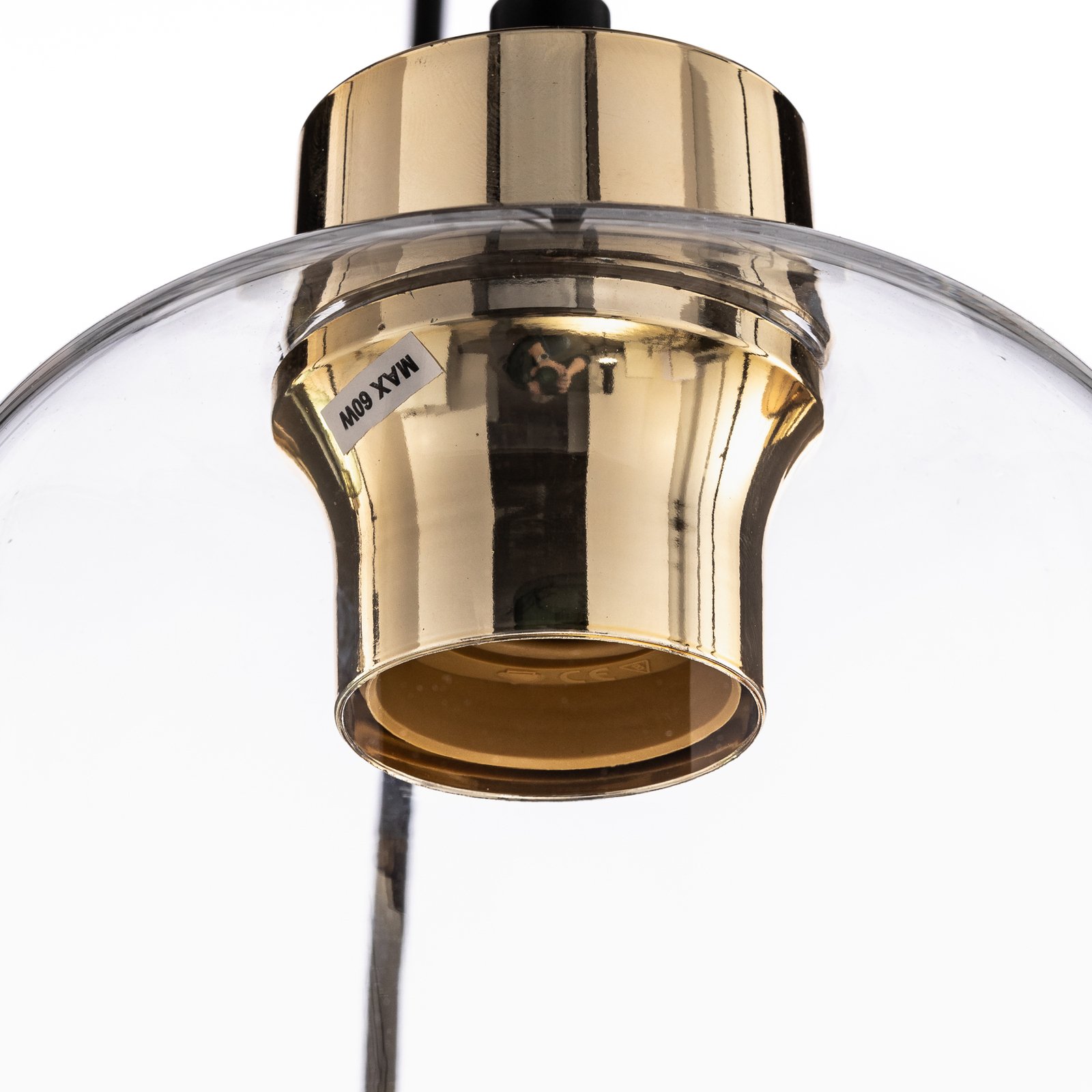 Suspension Marco Green, à 6 lampes, transparent/vert/marron
