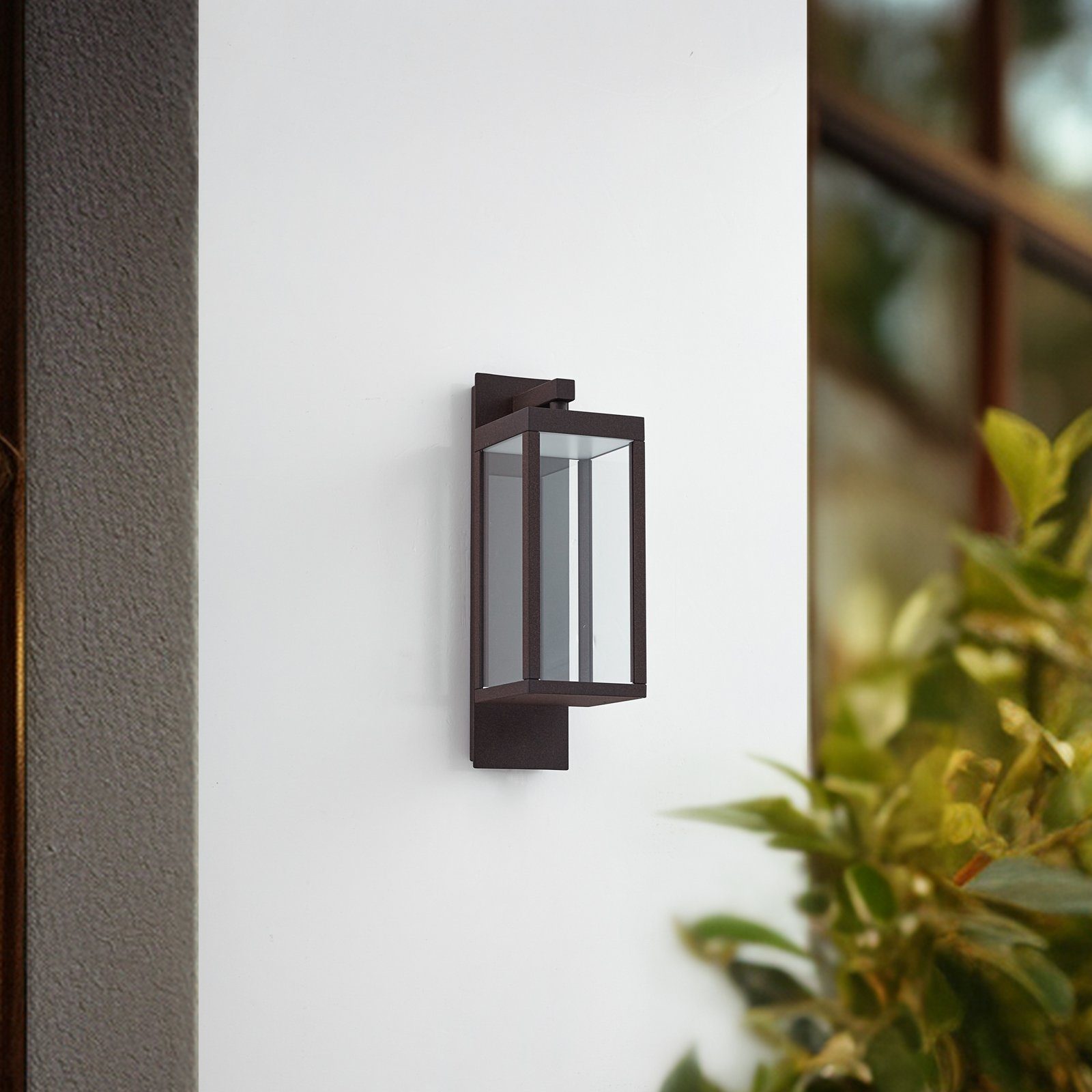 Lucande LED outdoor wall lamp Ferdinand, rust, metal, IP54
