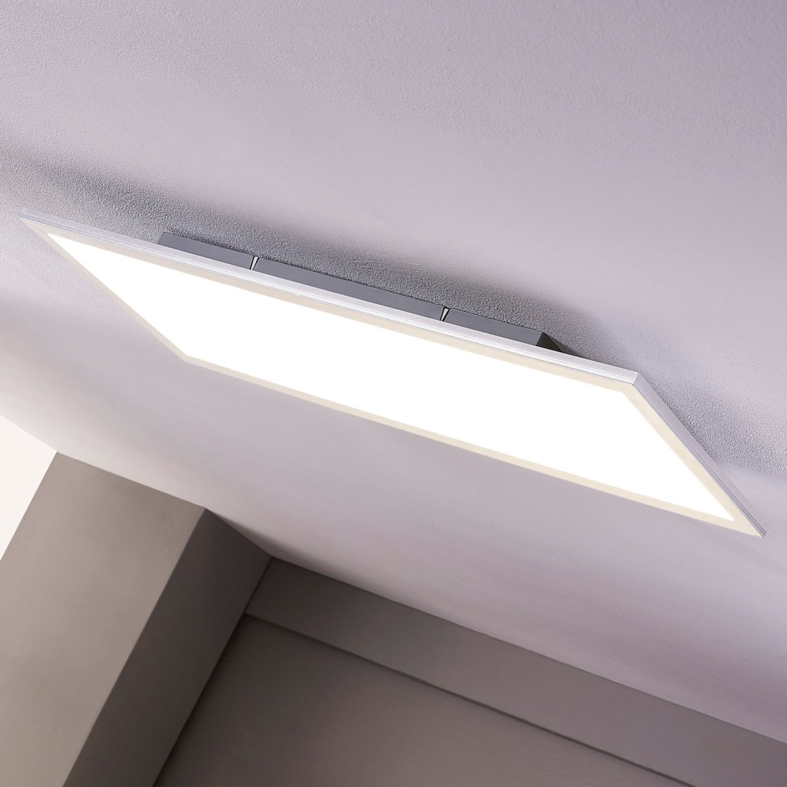 Lindby LED panel Livel, 4000K, 120cm x 30cm, srebrna, metal