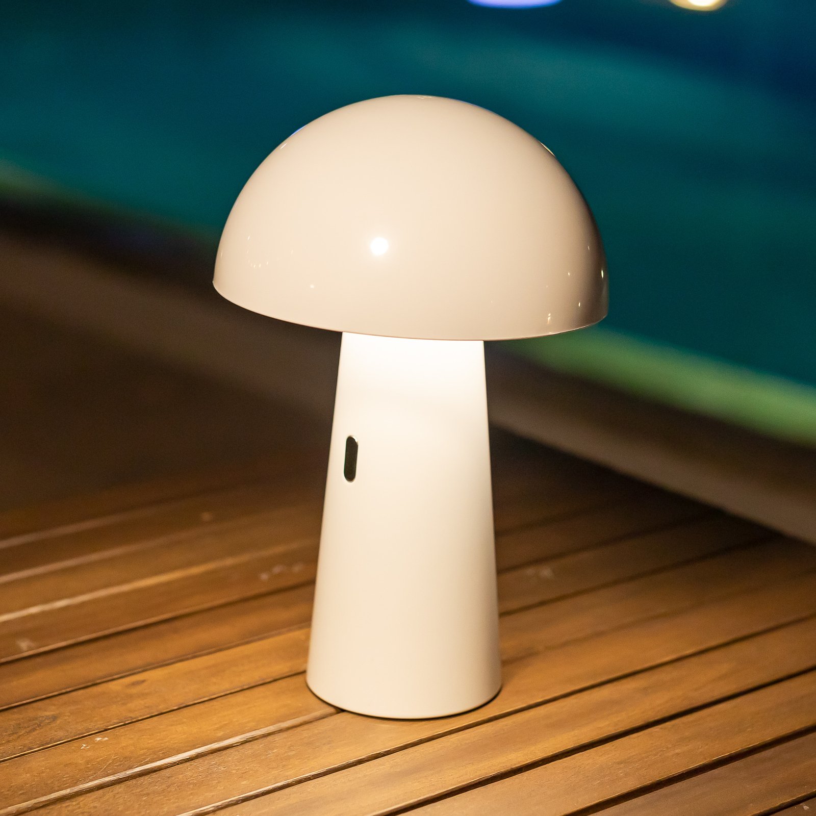 Newgarden Shitake LED lampa na batérie IP44 biela