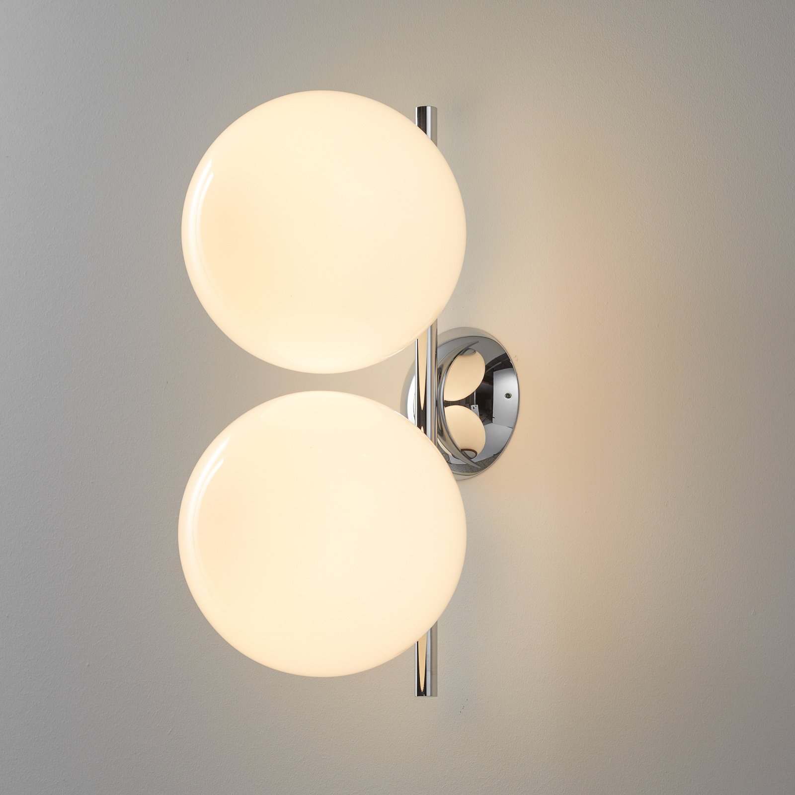 FLOS IC C/W1 Dubbel vägglampa krom Ø 20 cm