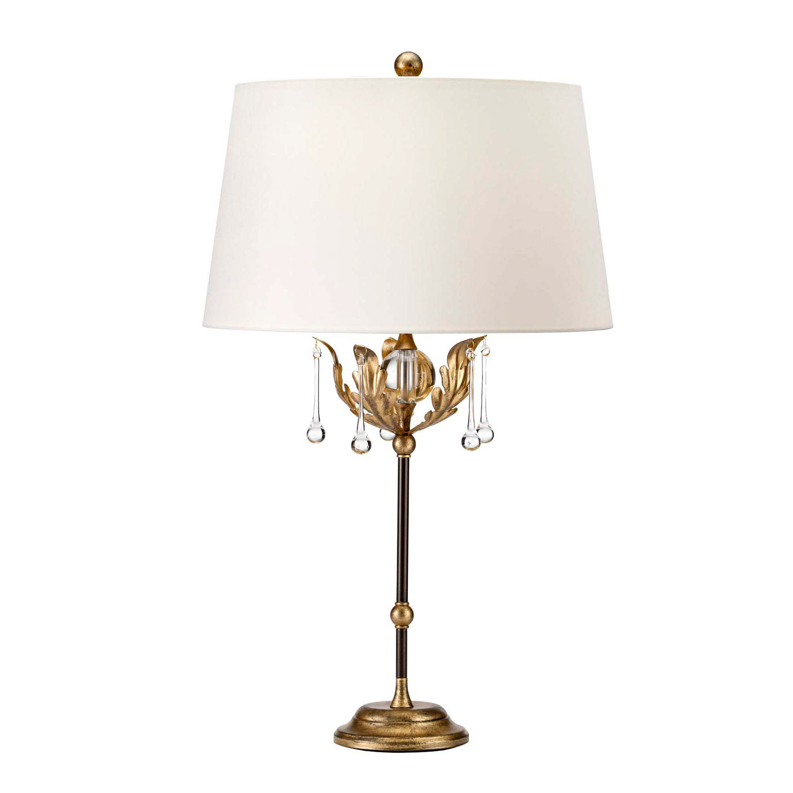 Stolna lampa Amarilli, bronca, bijelo tekstilno sjenilo