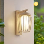 Lucande lumina de perete în aer liber Chandan, 30cm, bej, senzor, IP44