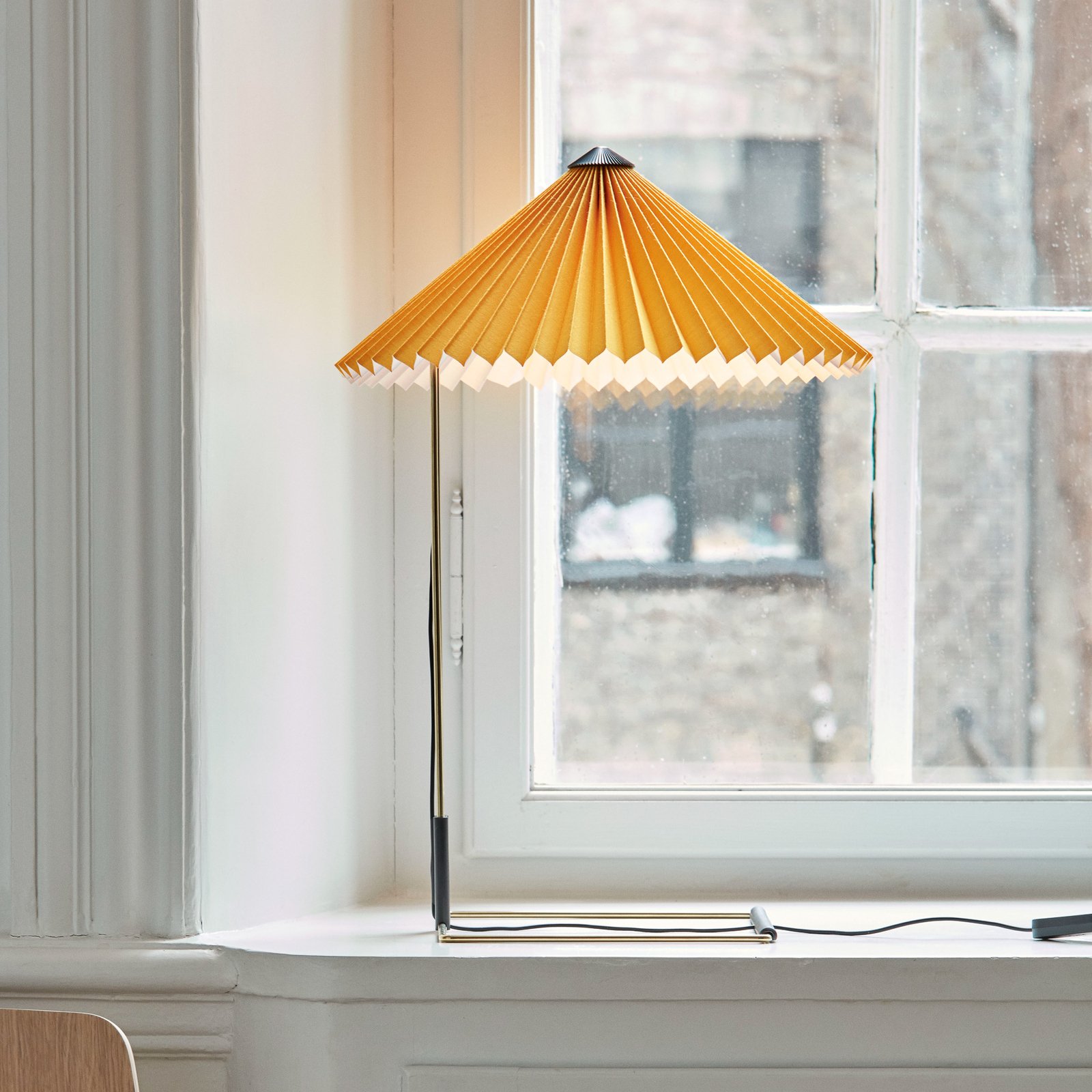 HAY Matin 380 Lampada da tavolo LED a pieghe, giallo