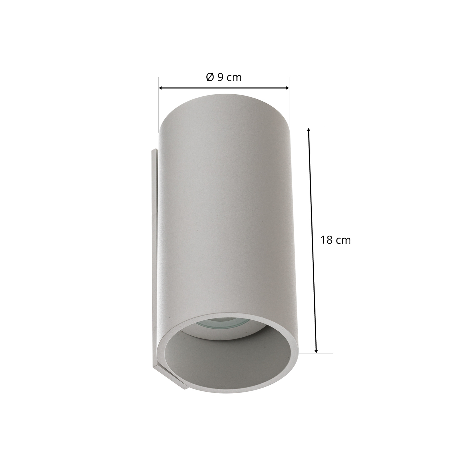 EGG DLS Tubo lampă de perete pentru exterior, alb, Ø 9 cm, aluminiu, sus/jos