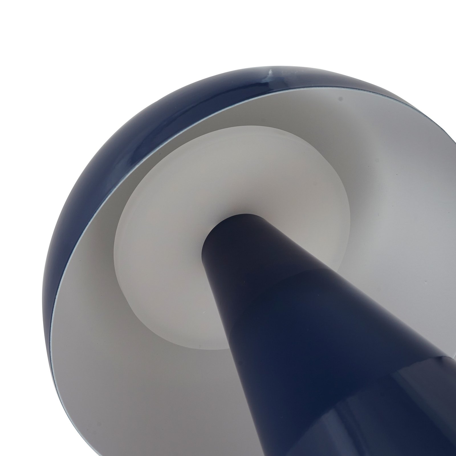 Lindby lampe de table LED rechargeable Nevijo, bleu, Ø20cm, USB, variateur