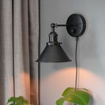 PR Home Anton zidna lampa s utikačem, crna
