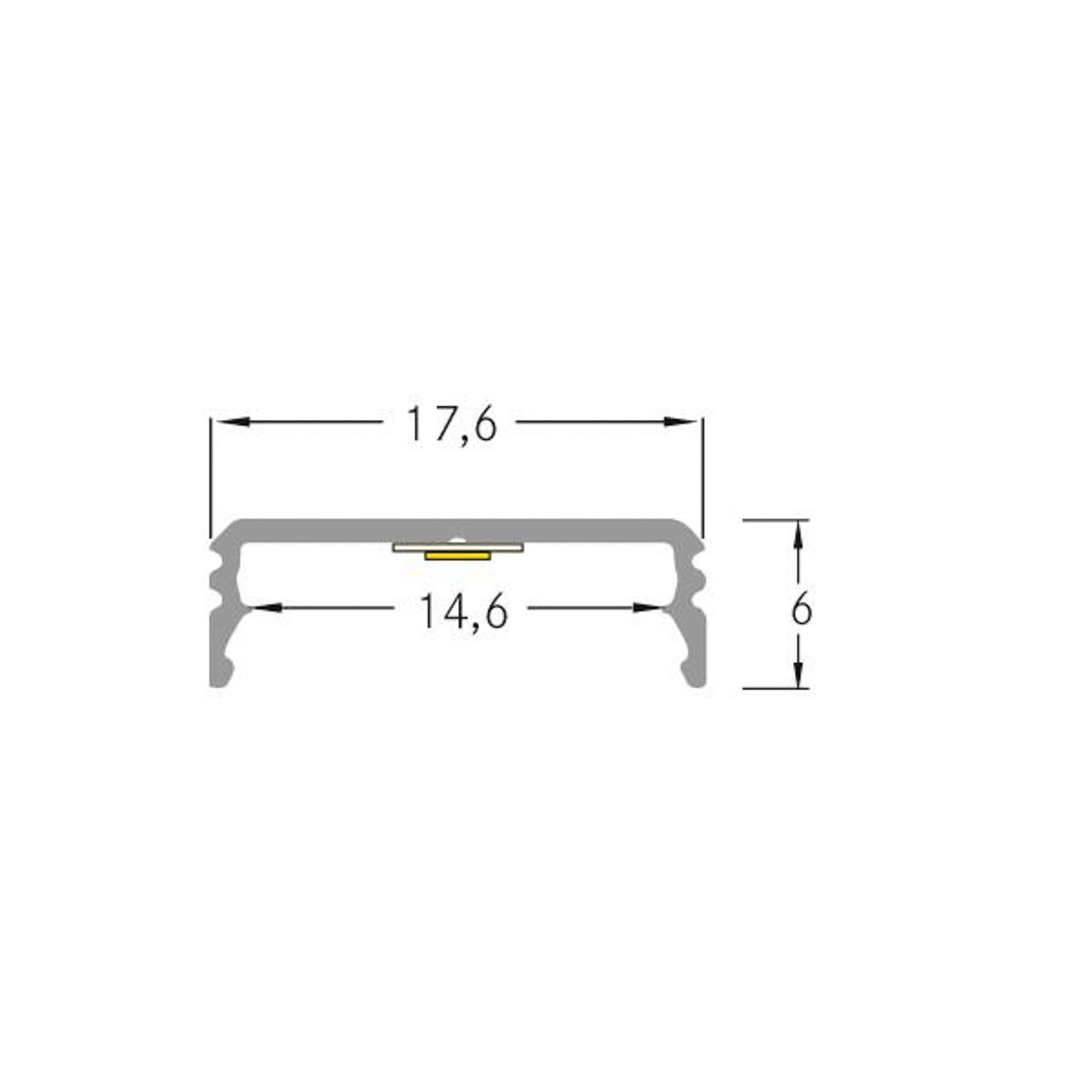 BRUMBERG One LED-Anbauprofil, alu, flach, 3 Meter
