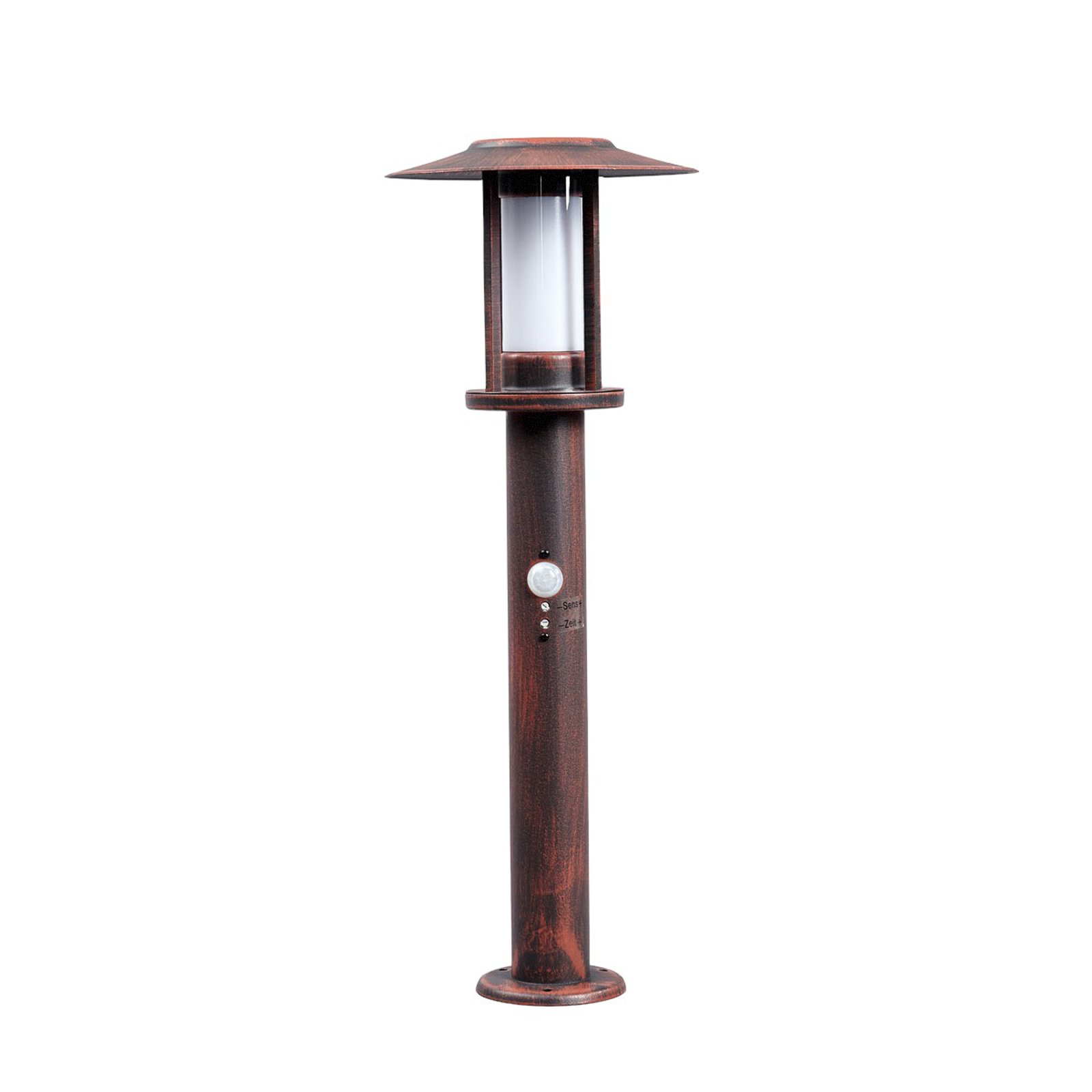 Lindby LED-sokkellampe Pavlos, 55 cm, rustfarget, sensor